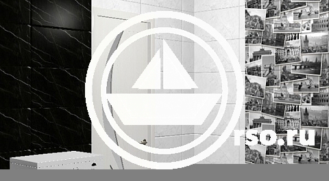 В углу ванной комнаты оставлено место для мебельной колонки или корзины для белья.