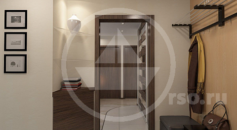 Напольное покрытие прихожей задумано из керамогранита, материала известного своей повышенной износостойкостью.