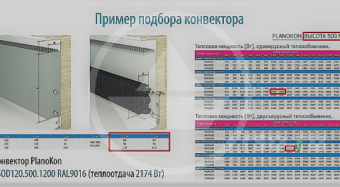 Правильный подбор тепловой мощности конвектора определяет величину его будущей теплоотдачи.