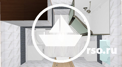 Общий план санузла фиксирует финишное размещение душевой кабины, умывальника, унитаза и полотенцесушителя – предметов, определяющих наполнение ванной комнаты предметами туалета.