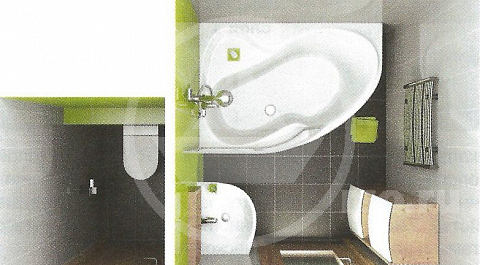 Угловая ванна, конечно, займёт больше места и подобное расположение в стандартных габаритах 1700*1700 мм. предполагает уменьшение ширины умывальника.